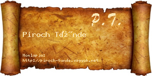 Piroch Tünde névjegykártya